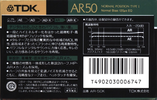 Compact Cassette TDK AR 50 "AR-50K" Type I Normal 1988 Japan