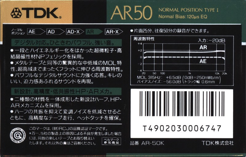 Compact Cassette: TDK  - AR 50