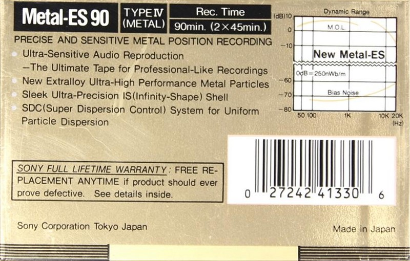 Compact Cassette: Sony  - Metal-ES 90