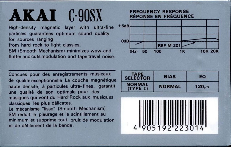 Compact Cassette Akai SX 90 Type I Normal 1991 Europe