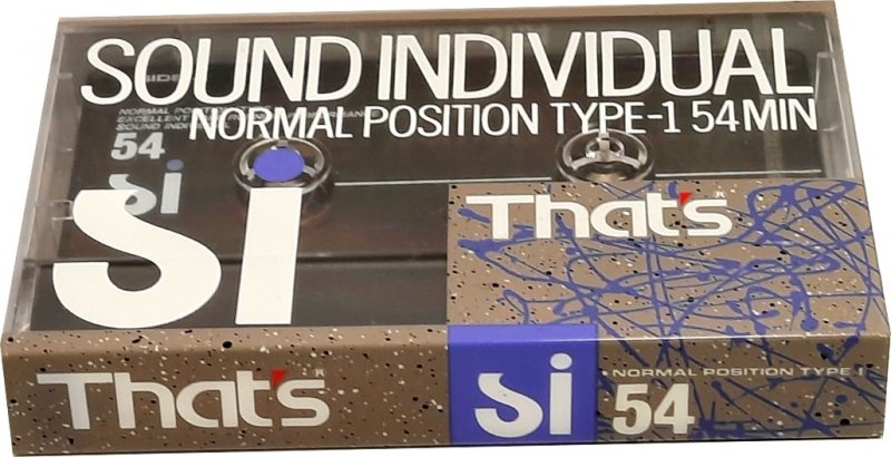 Compact Cassette Thats Si Sound Individual 54 Type I Normal 1988 Japan