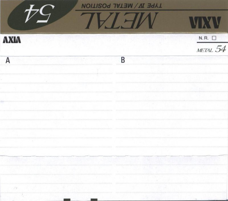 Compact Cassette AXIA Metal 54 Type IV Metal 1990 Japan