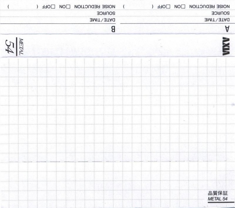 Compact Cassette AXIA Metal 54 Type IV Metal 1990 Japan