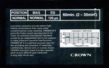 Compact Cassette Crown / Crown Radio Corporation UF-5 60 Type I Normal 1983 Europe