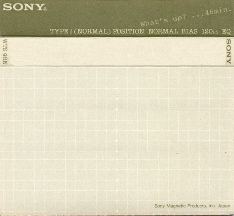 Compact Cassette Sony What`s Up? 46 "WTS 46G" Type I Normal 1985 Japan