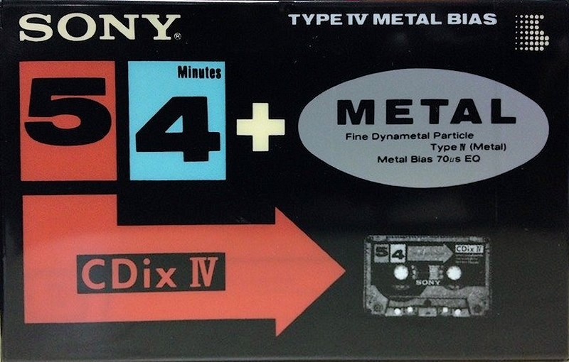Compact Cassette Sony CDix IV 54 "C-54CDX4" Type IV Metal 1991 Japan