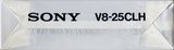 Video8, Hi8, Digital8 Sony "V8-25CLH" Cleaning Cassette 1986 North America