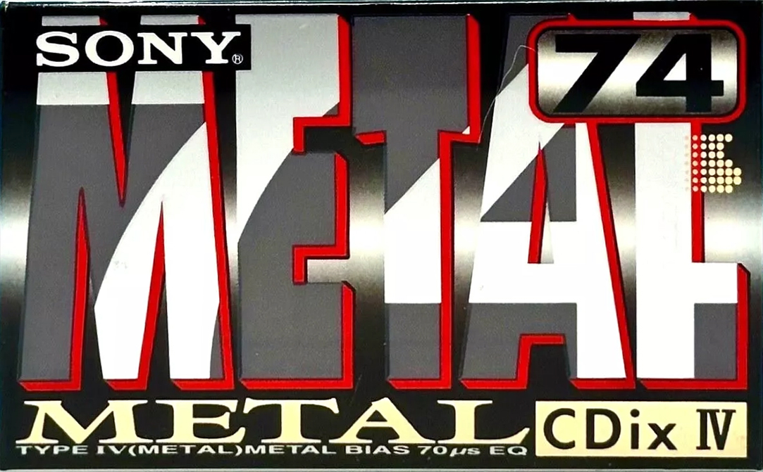 Compact Cassette Sony CDix IV 74 "C-74CDX4A" Type IV Metal 1992 Japan