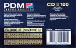 Compact Cassette PDM CD X 100 Type II Chrome 1991 Europe