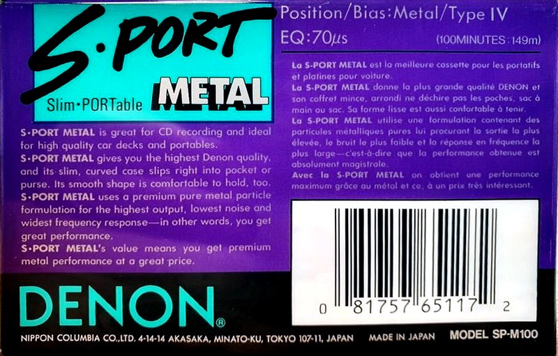 Compact Cassette: Nippon Columbia / Denon Denon - S-Port 100