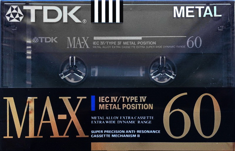Compact Cassette TDK MA-X 60 "MA-X60SE" Type IV Metal 1990 Australia, Europe