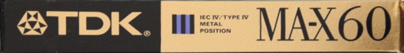 Compact Cassette TDK MA-X 60 "MA-X60SE" Type IV Metal 1990 Australia, Europe