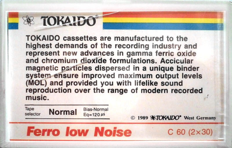 Compact Cassette Tokaido Ferro Low Noise 60 Type I Normal 1989 Europe