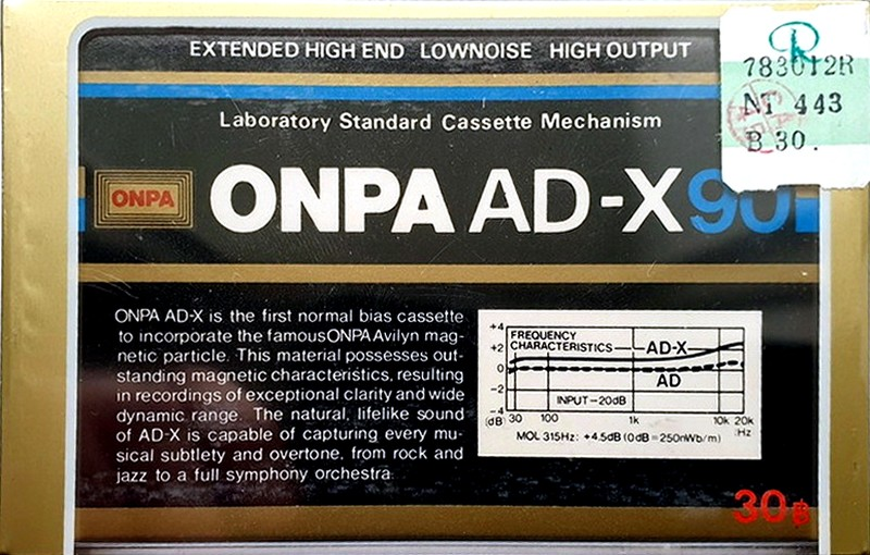 Compact Cassette ONPA AD-X 90 Type I Normal 1987 Thailand