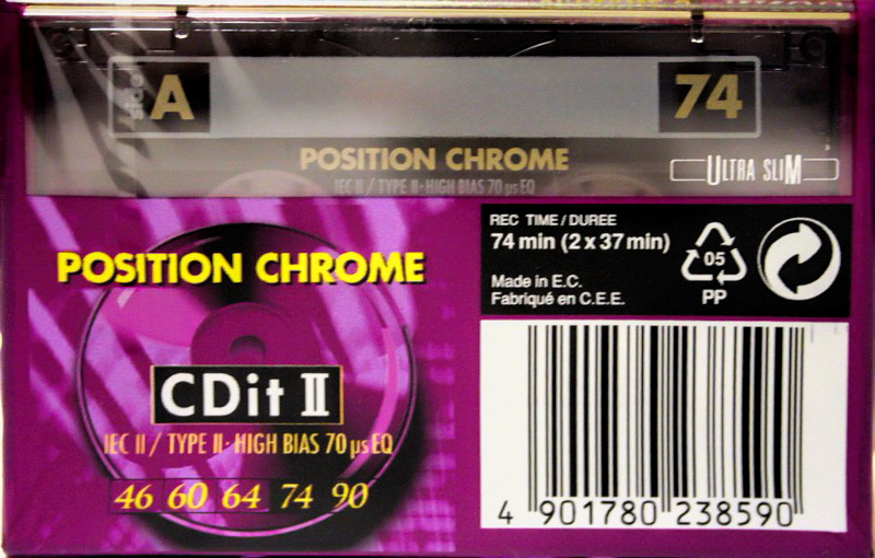 Compact Cassette Sony CDit II 74 Type II Chrome 1992 Europe