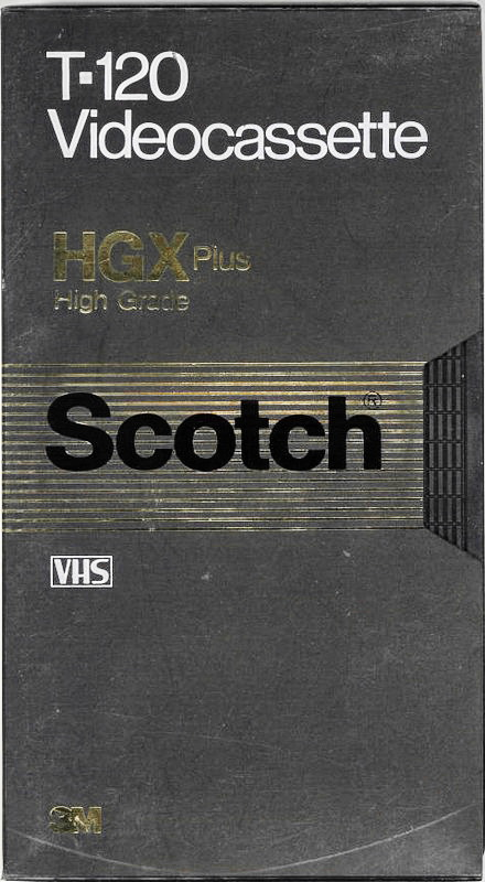 VHS, Video Home System Scotch HGX Plus 120 Type I Normal USA