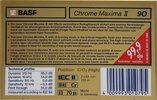 Compact Cassette BASF Chrome Maxima II 90 Type II Chrome 1990 Europe