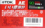 Compact Cassette TDK AE 90 "AE-90F" Type I Normal 1998 Japan