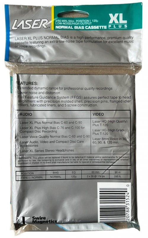 Blister Laser XL Plus 60 Type I Normal 1989 USA