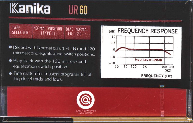 Compact Cassette Kanika UR 60 Type I Normal 1993 India