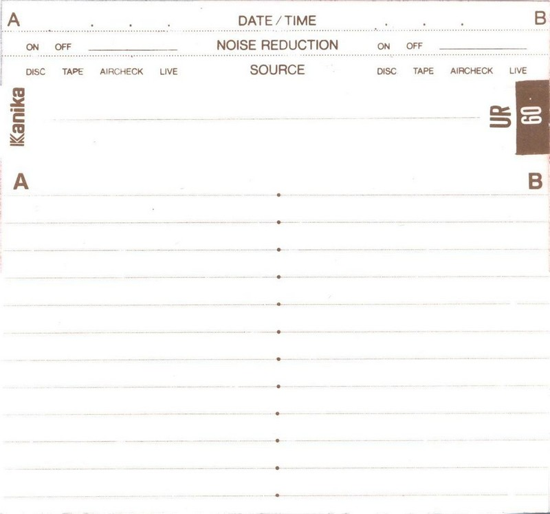 Compact Cassette Kanika UR 60 Type I Normal 1993 India