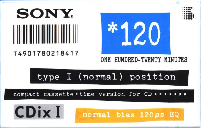 Compact Cassette Sony CDix I 120 "C-120CDX1a" Type I Normal 1992 Japan