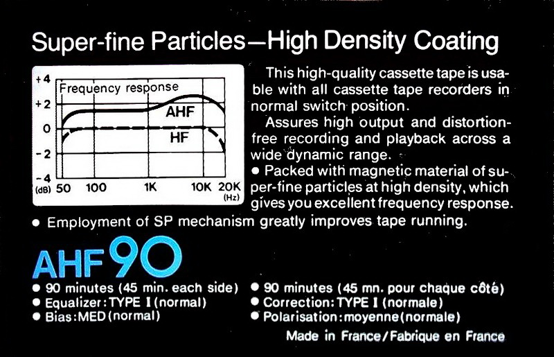 Compact Cassette: Sony  - AHF 90