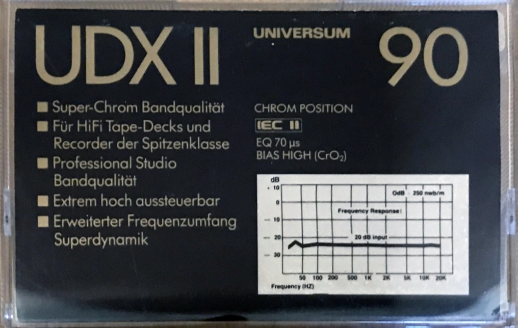Compact Cassette Universum UDX II 90 Type II Chrome 1988 Europe