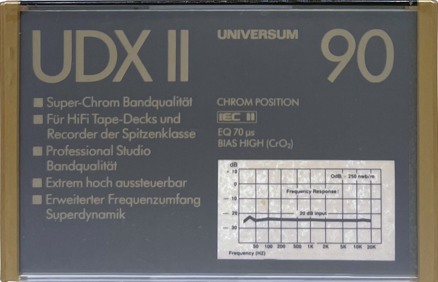 Compact Cassette Universum UDX II 90 Type II Chrome 1988 Europe