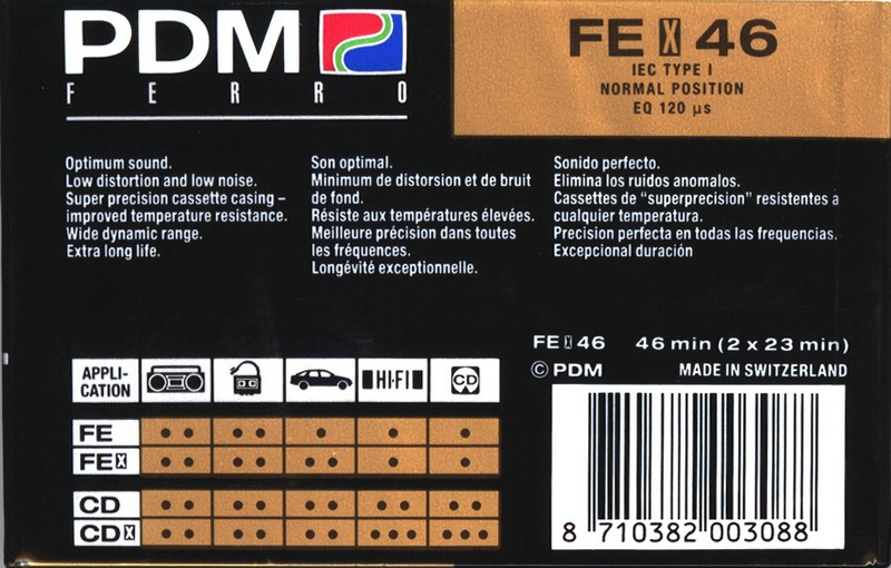 Compact Cassette PDM FE X 46 Type I Normal 1990 Europe
