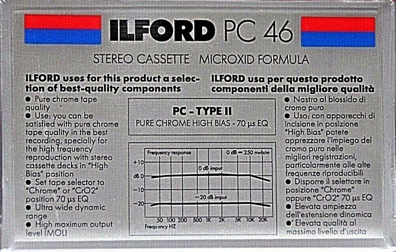 Compact Cassette Ilford PC 46 "Pure Chrome" Type II Chrome 1988 Europe