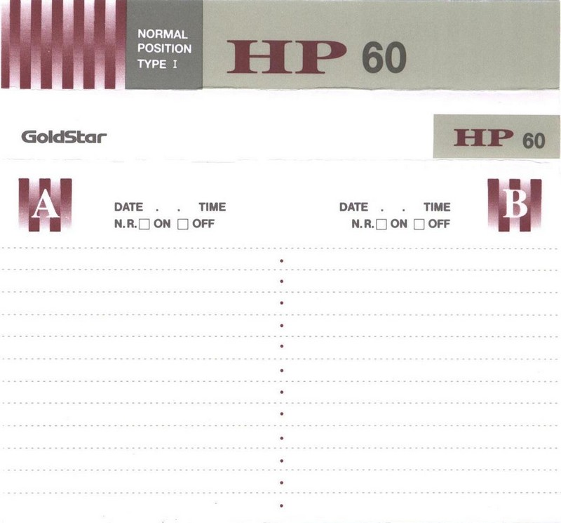 Compact Cassette Goldstar HP 60 Type I Normal 1993 Europe