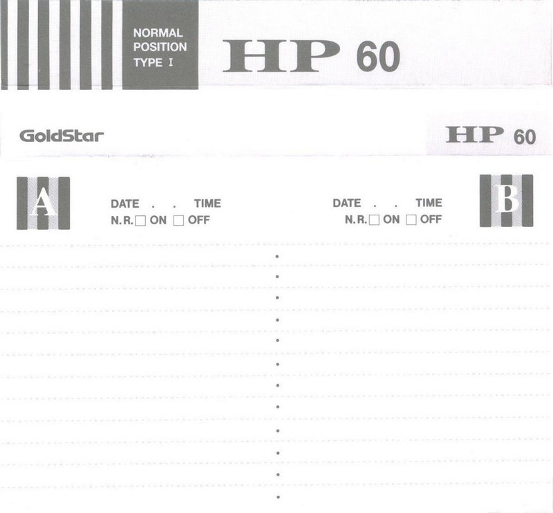 Compact Cassette: GoldStar / LG Goldstar - HP 60