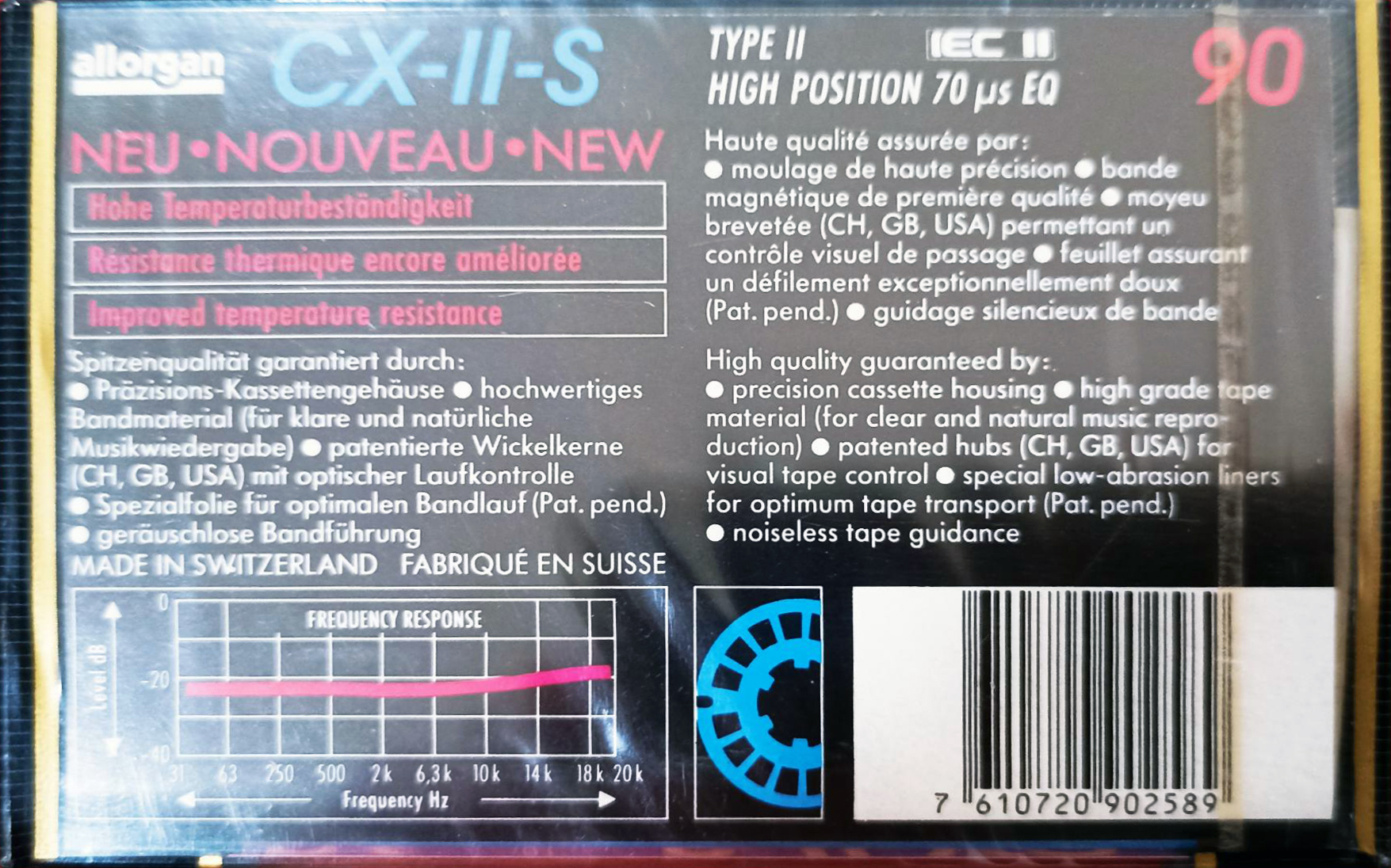 Compact Cassette Allorgan CX-II-S 90 Type II Chrome 1990 Europe