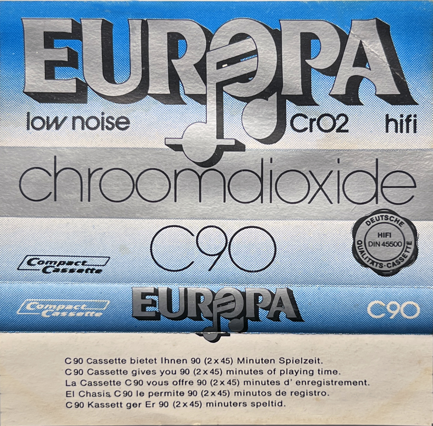 Compact Cassette Europa 90 Type II Chrome Europe