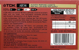 Compact Cassette TDK AR 54 "AR-54N" Type I Normal 1988 Australia, Europe