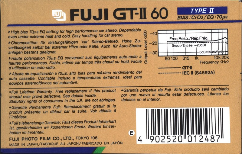 2 pack Fuji GT-II 60 Type II Chrome 1984 Europe