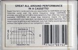 Compact Cassette Certron UX 60 Type I Normal 1986 USA