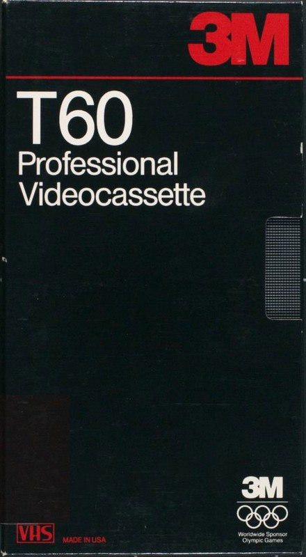 VHS, Video Home System 3M T 60 "T60" Type I Normal 1990 USA