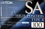 Compact Cassette TDK SA 100 "SA-100R" Type II Chrome 1992 Japan