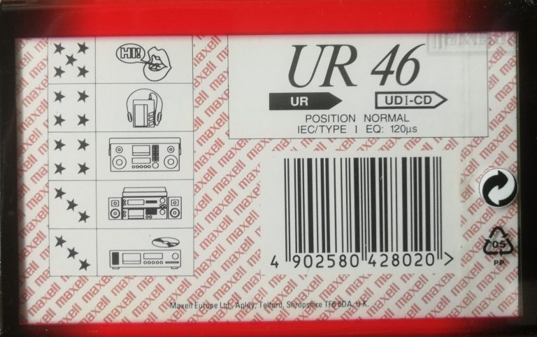 Compact Cassette Maxell UR 46 Type I Normal 1994 Europe
