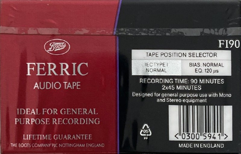 3 pack Boots / Boots Audio FI 90 Type I Normal 1992 UK