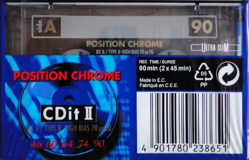 Compact Cassette Sony CDit II 90 Type II Chrome 1992 Europe