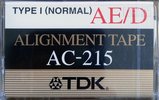 Compact Cassette TDK AE "Alignment tape AC-215" Service Cassette 1992 North America