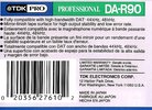 Digital Audio Tape TDK 90 "DA-RPRO90AX" Type IV Metal 1996 North America