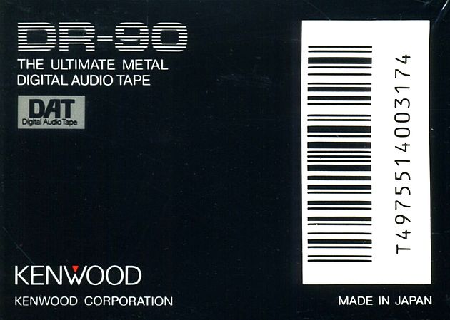 Digital Audio Tape Kenwood 90 "DR" Type IV Metal 1987 Japan