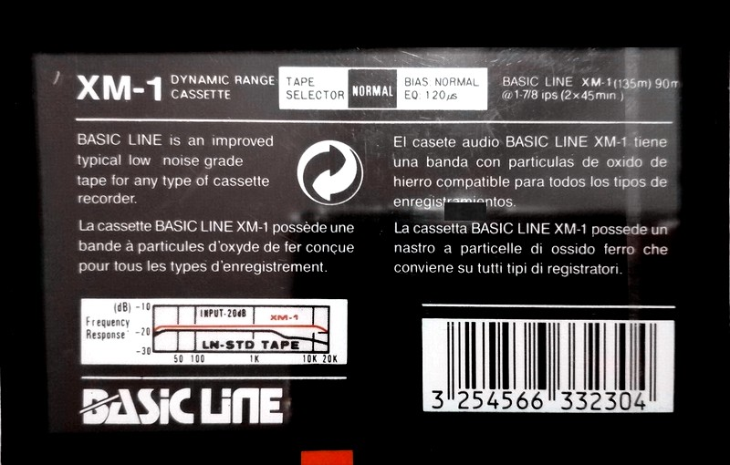Compact Cassette Basic Line XM-1 90 Type I Normal 1988 Europe