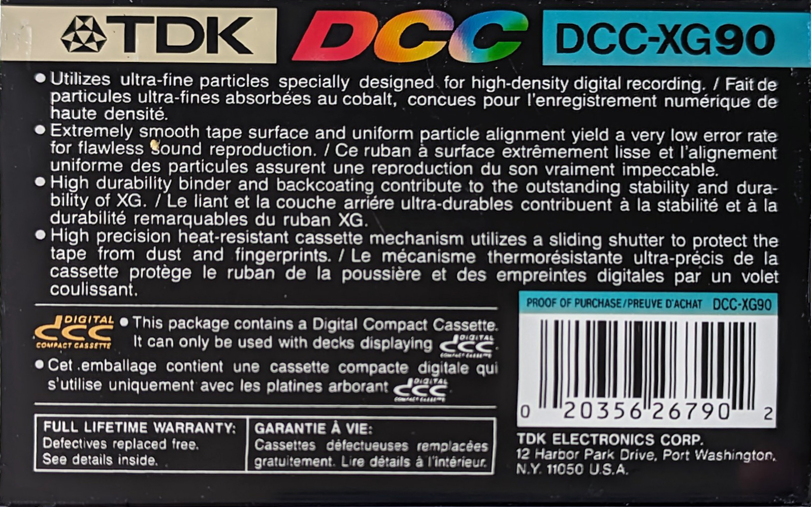 DCC TDK 90 "DCC-XG" Type I Normal North America