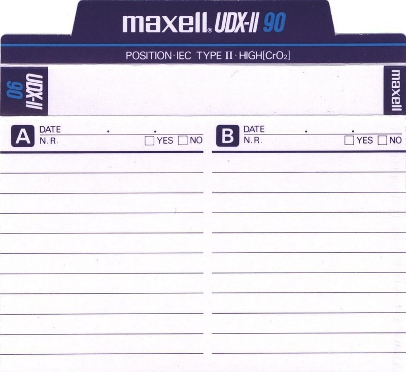 Compact Cassette Maxell UDX-II 90 Type II Chrome 1986 USA