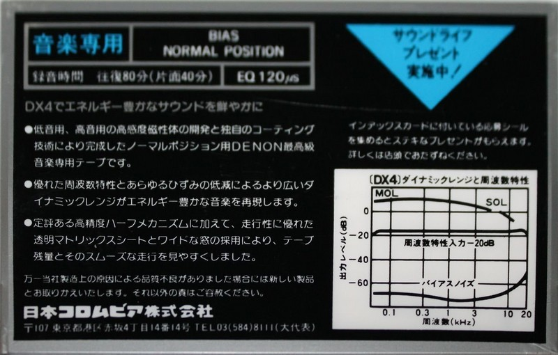 Compact Cassette: Nippon Columbia / Denon Denon - DX4 80